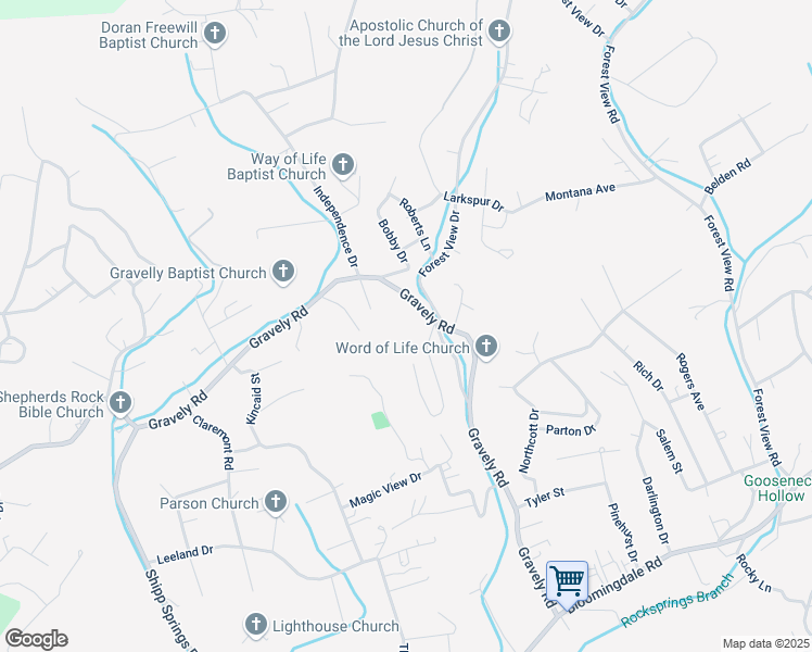 map of restaurants, bars, coffee shops, grocery stores, and more near 361 Riddle Street in Kingsport