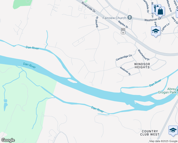 map of restaurants, bars, coffee shops, grocery stores, and more near 248 Shoreham Dr in Danville