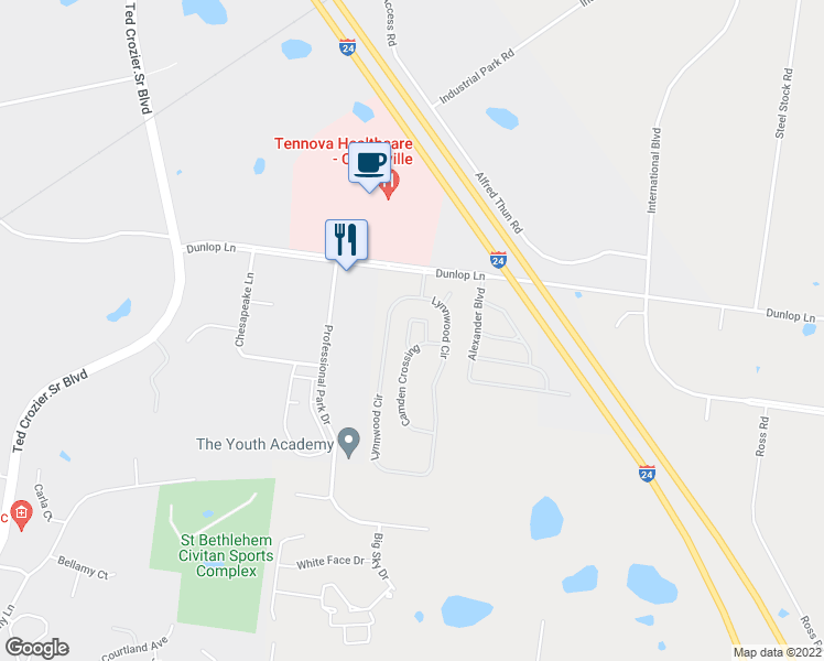 map of restaurants, bars, coffee shops, grocery stores, and more near 273 Kettering Court in Clarksville