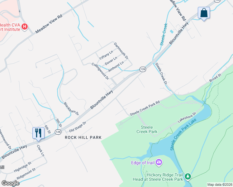 map of restaurants, bars, coffee shops, grocery stores, and more near 193 Old Stage Drive in Bristol