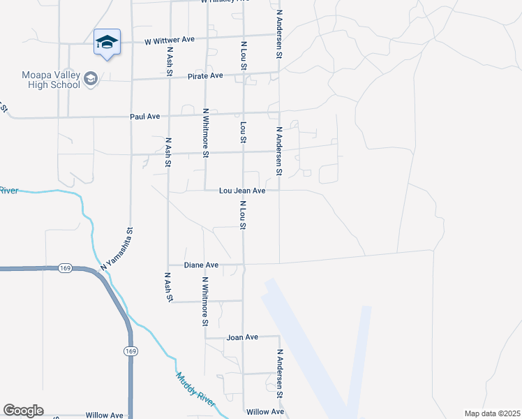 map of restaurants, bars, coffee shops, grocery stores, and more near 2080 North Lou Street in Moapa Valley
