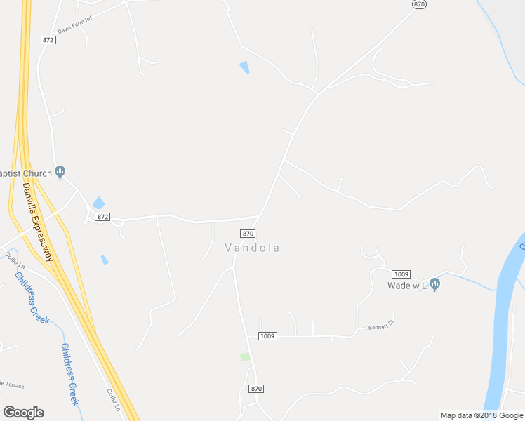 map of restaurants, bars, coffee shops, grocery stores, and more near Vandola Drive in Danville