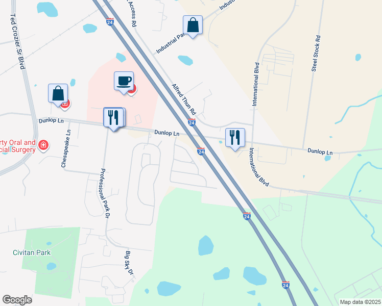 map of restaurants, bars, coffee shops, grocery stores, and more near 43 Ellington Terrace in Clarksville