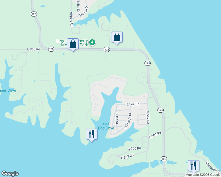 map of restaurants, bars, coffee shops, grocery stores, and more near 30397 S 567 Road in Afton