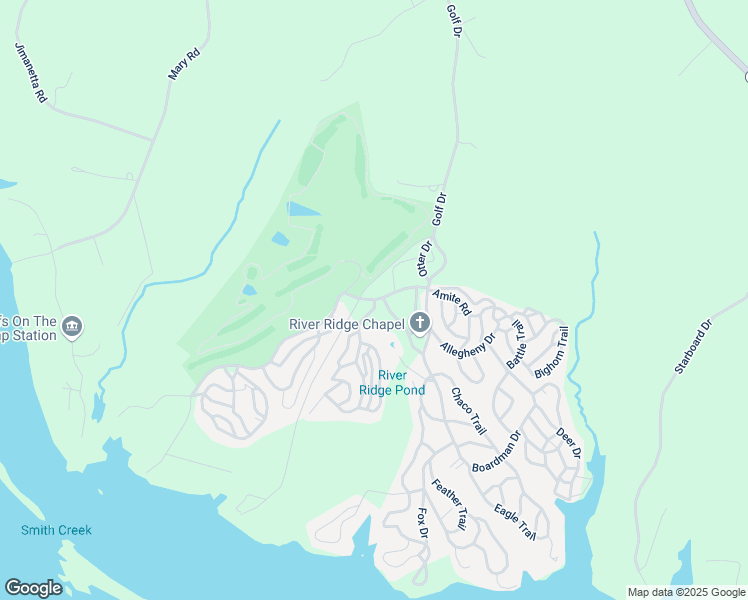 map of restaurants, bars, coffee shops, grocery stores, and more near 36 Happy Trail in Bracey