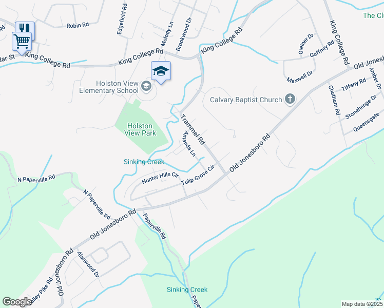 map of restaurants, bars, coffee shops, grocery stores, and more near 138 Amanda Lane in Bristol