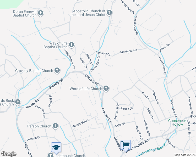map of restaurants, bars, coffee shops, grocery stores, and more near 1410 Forest View Drive in Kingsport