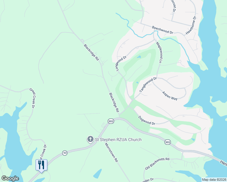 map of restaurants, bars, coffee shops, grocery stores, and more near 99 Juniper Court in Bracey