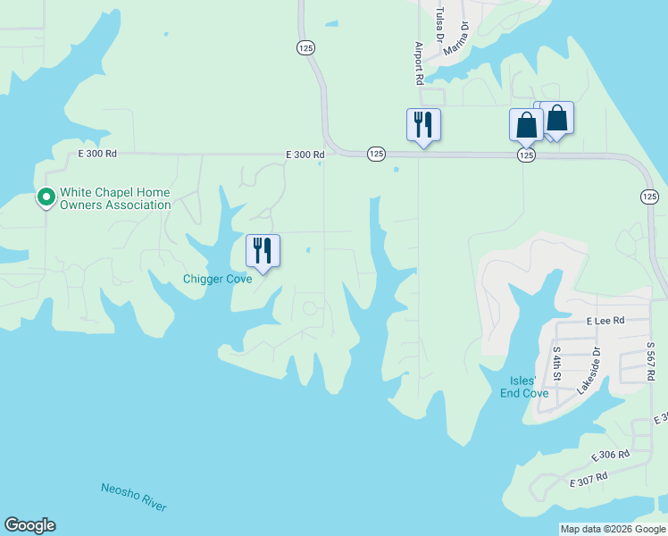 map of restaurants, bars, coffee shops, grocery stores, and more near 30507-30401 South 562 Road in Afton