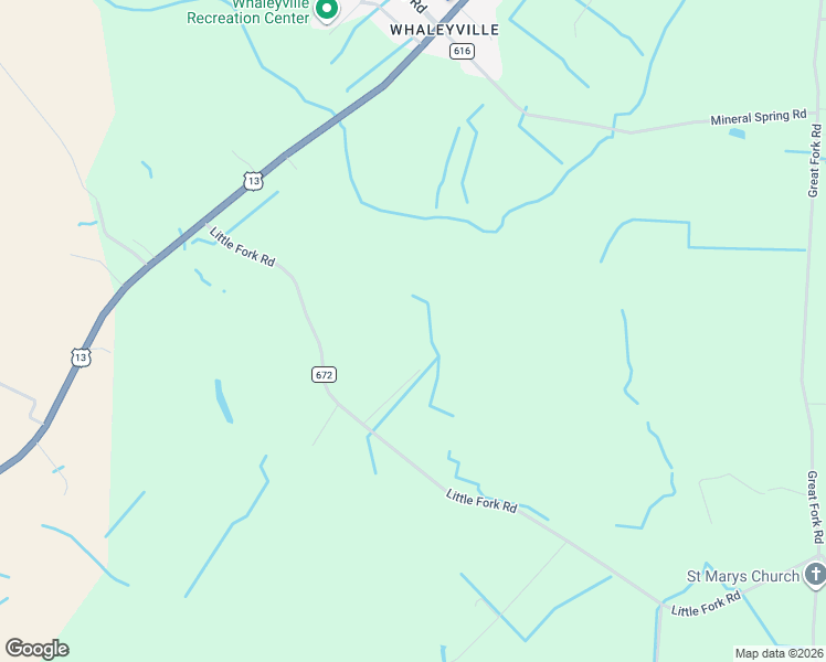 map of restaurants, bars, coffee shops, grocery stores, and more near 101-285 Co Road 672 in Suffolk