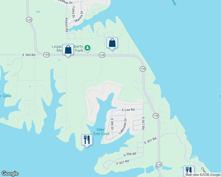 map of restaurants, bars, coffee shops, grocery stores, and more near 30397 S 567 Road in Afton