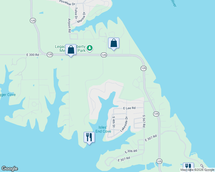 map of restaurants, bars, coffee shops, grocery stores, and more near 30397 S 567 Road in Afton