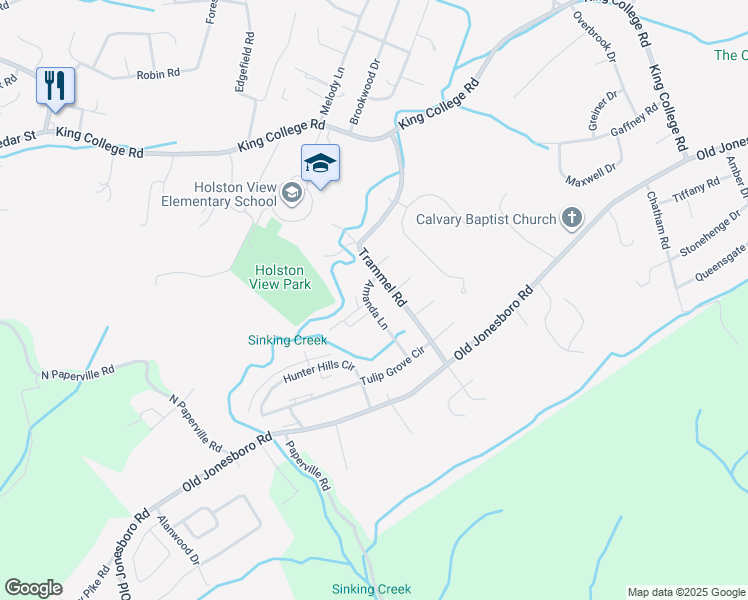 map of restaurants, bars, coffee shops, grocery stores, and more near 138 Amanda Lane in Bristol