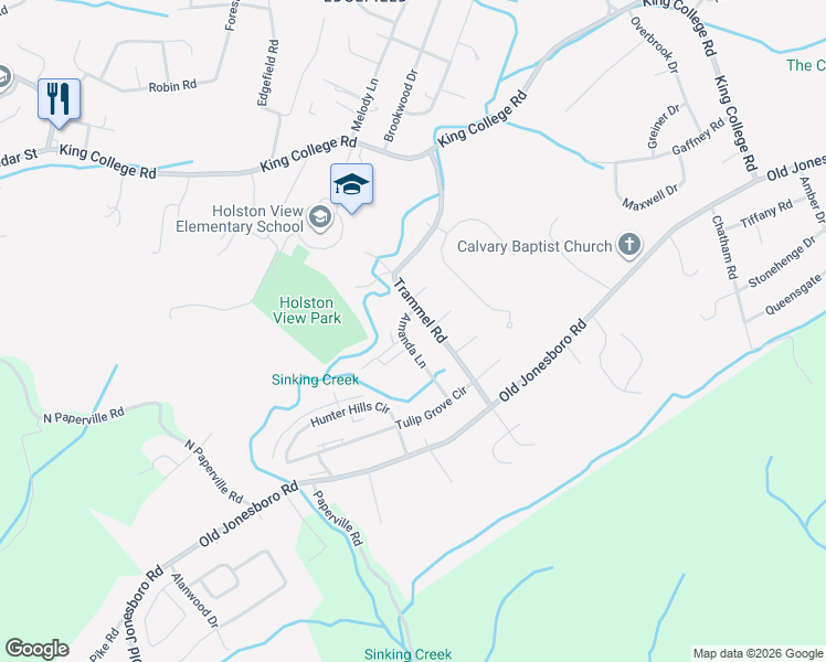 map of restaurants, bars, coffee shops, grocery stores, and more near 138 Amanda Lane in Bristol