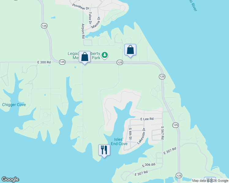 map of restaurants, bars, coffee shops, grocery stores, and more near 30397 S 567 Road in Afton