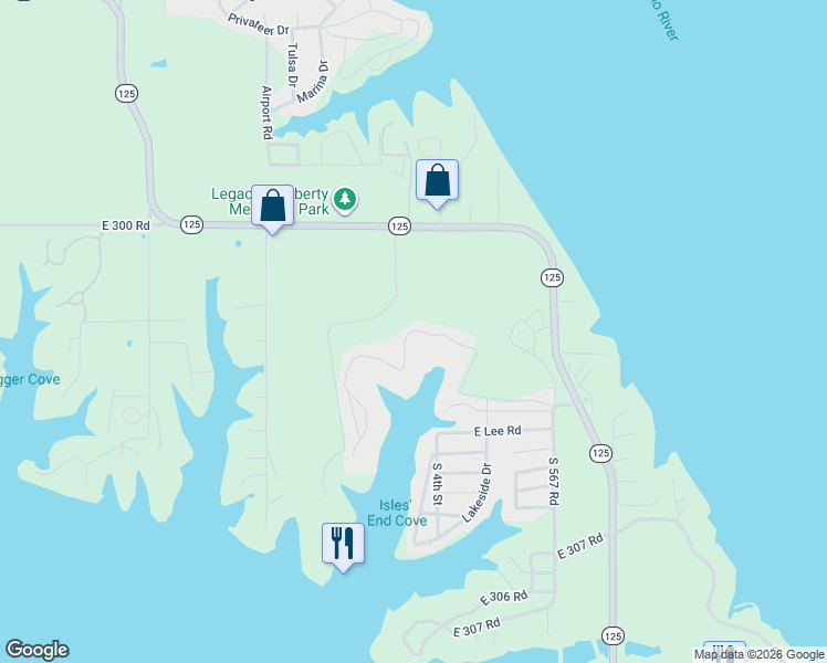 map of restaurants, bars, coffee shops, grocery stores, and more near 30397 S 567 Road in Afton