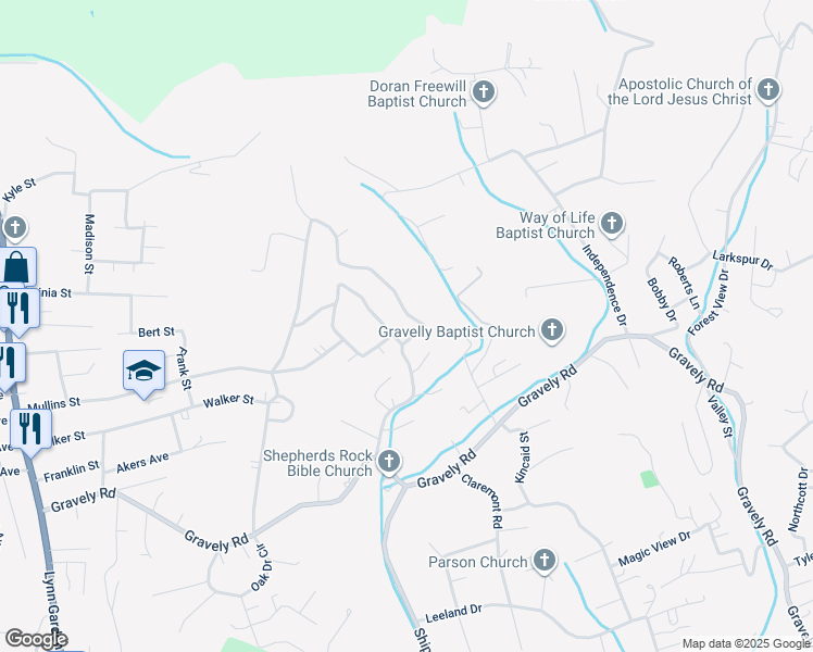 map of restaurants, bars, coffee shops, grocery stores, and more near 1392 Ridgecrest Avenue in Kingsport