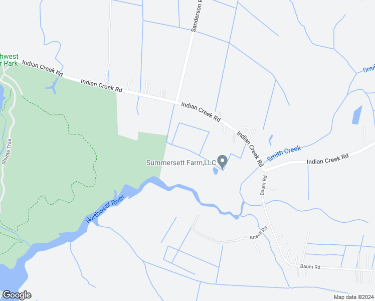 map of restaurants, bars, coffee shops, grocery stores, and more near 2045 Indian Creek Road in Chesapeake