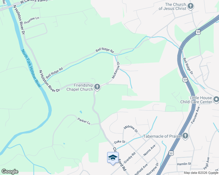 map of restaurants, bars, coffee shops, grocery stores, and more near 416 Welk Road in Kingsport
