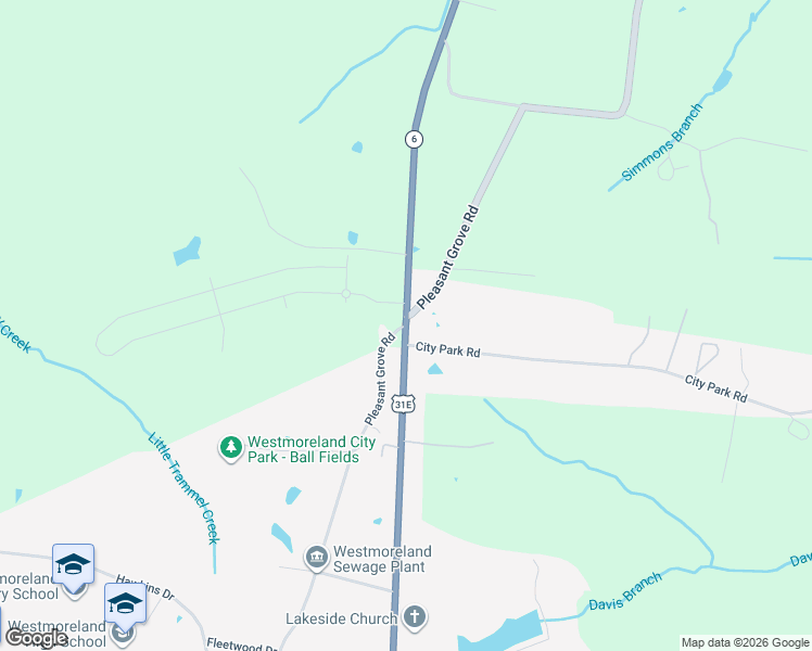 map of restaurants, bars, coffee shops, grocery stores, and more near Tennessee 6 in Westmoreland
