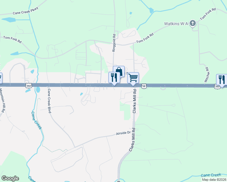 map of restaurants, bars, coffee shops, grocery stores, and more near in Danville