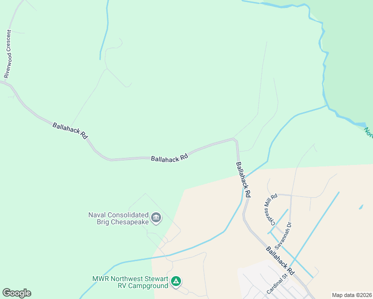 map of restaurants, bars, coffee shops, grocery stores, and more near 1848 Ballahack Road in Chesapeake