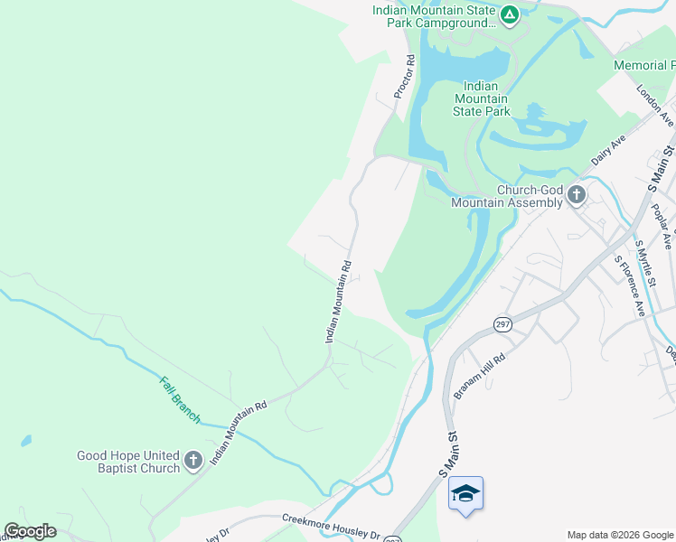 map of restaurants, bars, coffee shops, grocery stores, and more near 748 Indian Mountain Road in Jellico