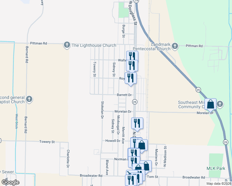map of restaurants, bars, coffee shops, grocery stores, and more near 1600 Sidney Street in Malden