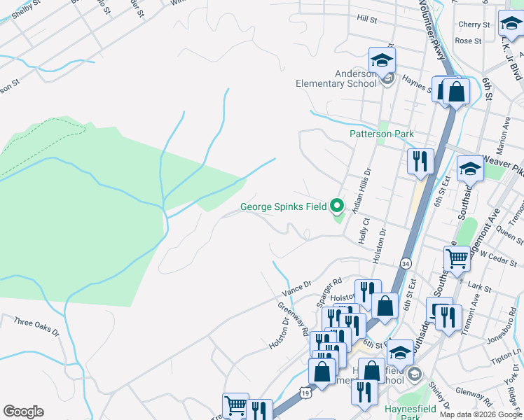 map of restaurants, bars, coffee shops, grocery stores, and more near 2 Ridgeview Road in Bristol