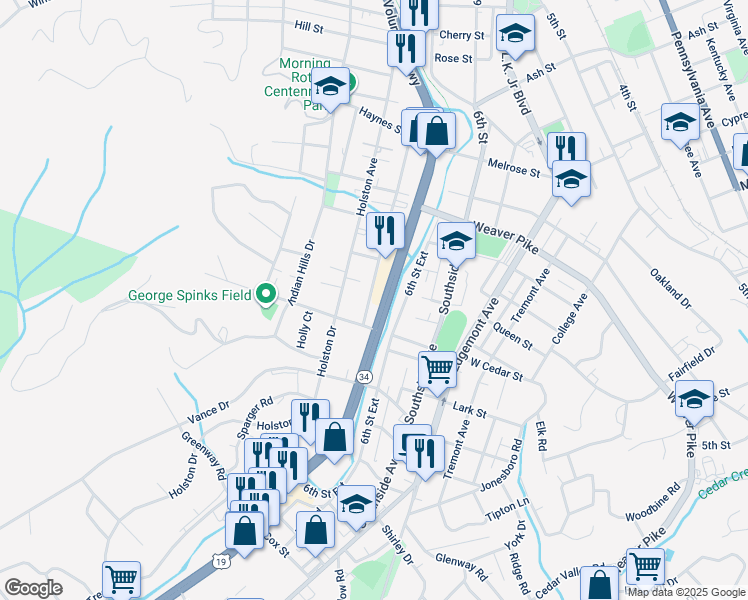 map of restaurants, bars, coffee shops, grocery stores, and more near 1239 7th Avenue in Bristol