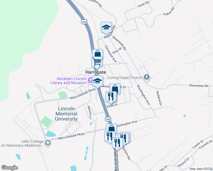 map of restaurants, bars, coffee shops, grocery stores, and more near 142 Westmoreland Street in Harrogate
