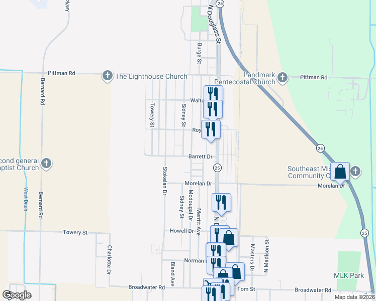 map of restaurants, bars, coffee shops, grocery stores, and more near 1600 Sidney Street in Malden