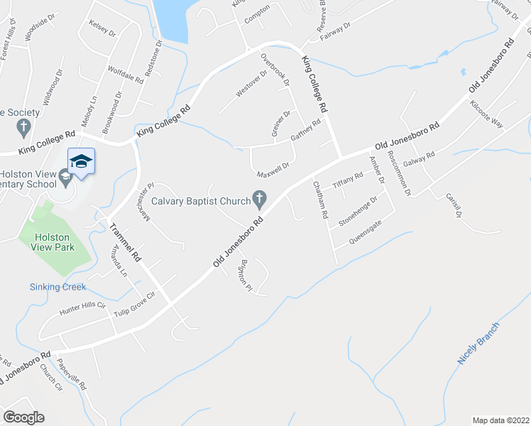 map of restaurants, bars, coffee shops, grocery stores, and more near 5825 Old Jonesboro Road in Bristol