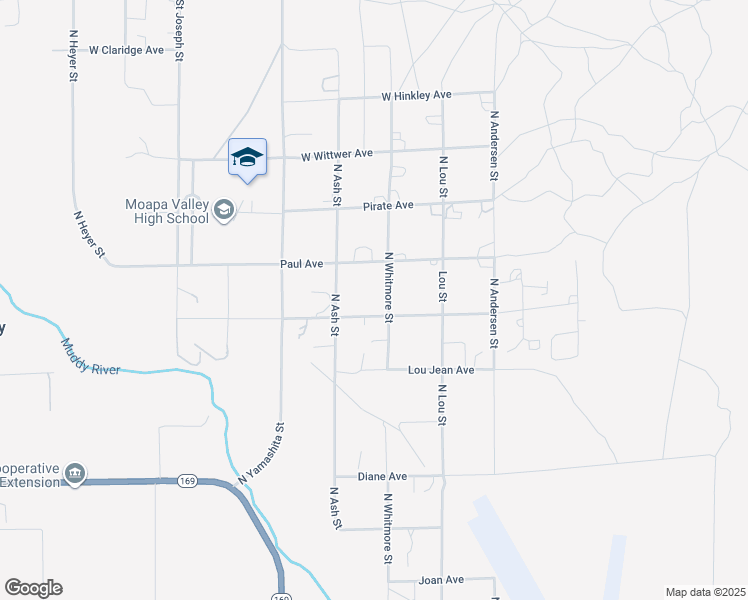 map of restaurants, bars, coffee shops, grocery stores, and more near 535 Ron Avenue in Moapa Valley