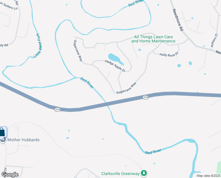map of restaurants, bars, coffee shops, grocery stores, and more near 895 Sugarcane Way in Clarksville