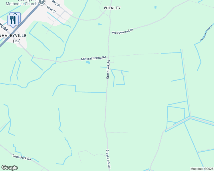 map of restaurants, bars, coffee shops, grocery stores, and more near 788 Great Fork Road in Suffolk