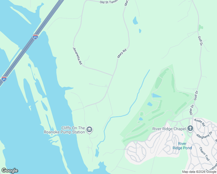 map of restaurants, bars, coffee shops, grocery stores, and more near 286 Mary Road in Bracey