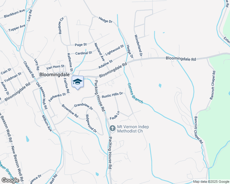 map of restaurants, bars, coffee shops, grocery stores, and more near 3400 Rustic Hills Drive in Kingsport