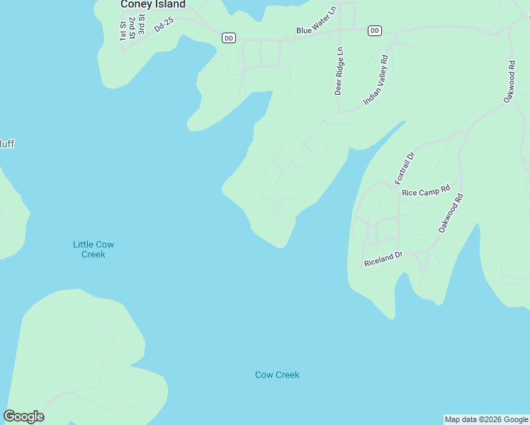 map of restaurants, bars, coffee shops, grocery stores, and more near Bethany Shores Drive in Reeds Spring