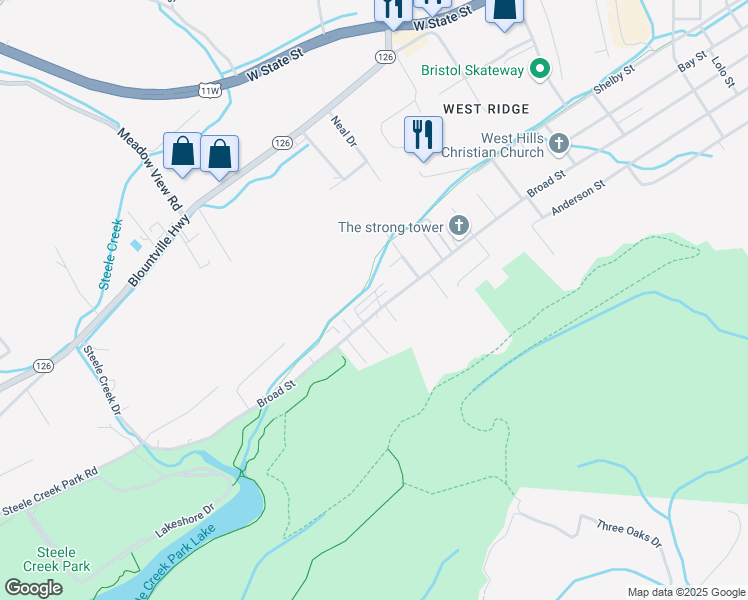 map of restaurants, bars, coffee shops, grocery stores, and more near Mark Vance in Bristol