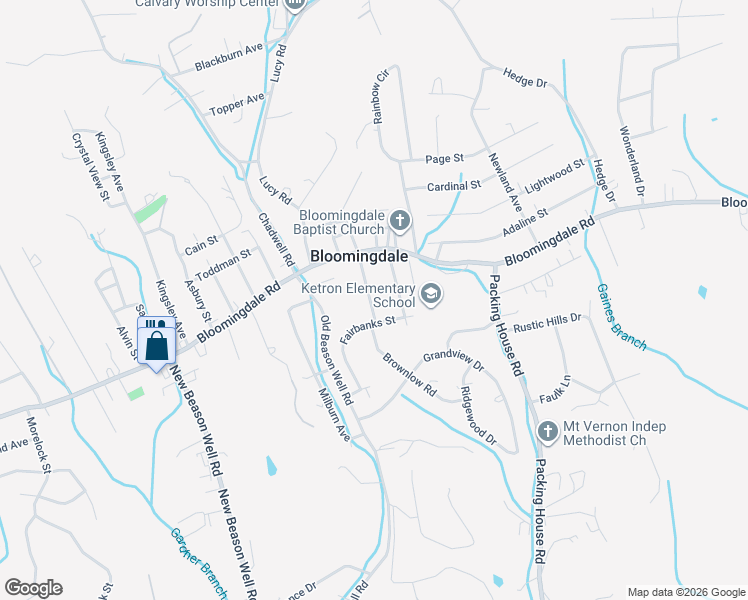 map of restaurants, bars, coffee shops, grocery stores, and more near 124 Pennsylvania Avenue in Kingsport