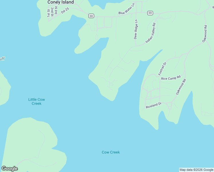 map of restaurants, bars, coffee shops, grocery stores, and more near Bethany Shores Drive in Stone County