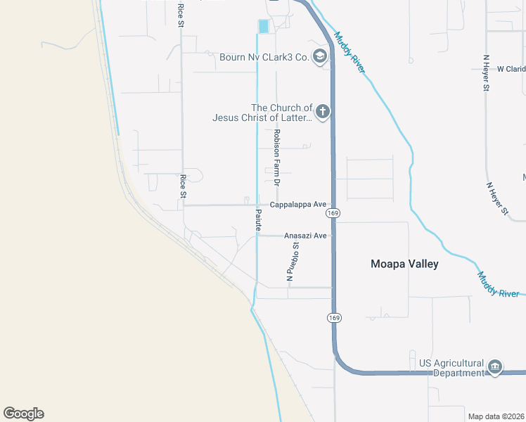 map of restaurants, bars, coffee shops, grocery stores, and more near 1680 Cappalappa Avenue in Moapa Valley