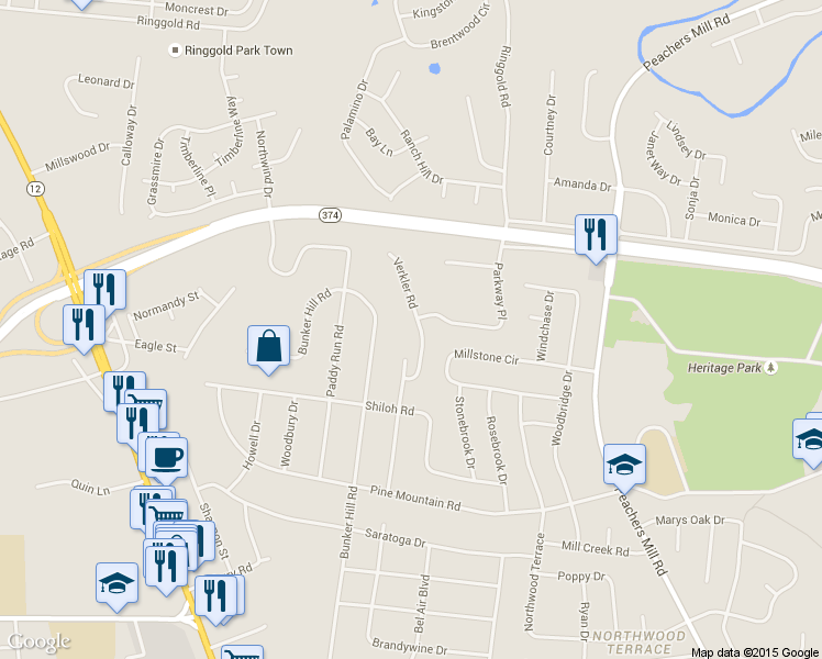 map of restaurants, bars, coffee shops, grocery stores, and more near 1222 Verkler Dr in Clarksville