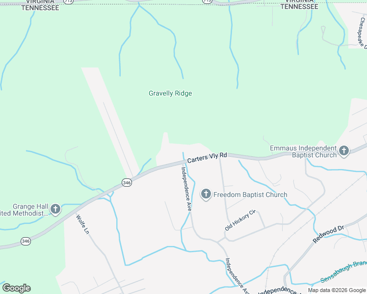 map of restaurants, bars, coffee shops, grocery stores, and more near 5613 Carters Valley Road in Church Hill