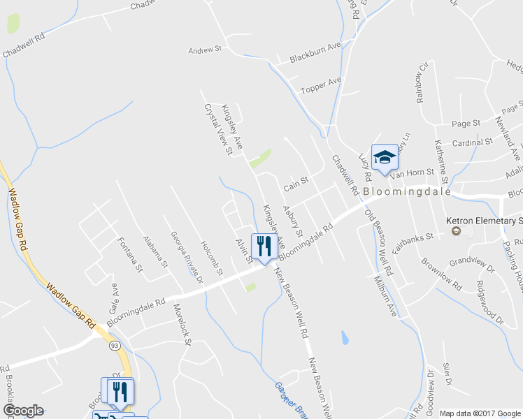 map of restaurants, bars, coffee shops, grocery stores, and more near 144 Kingsley Avenue in Kingsport