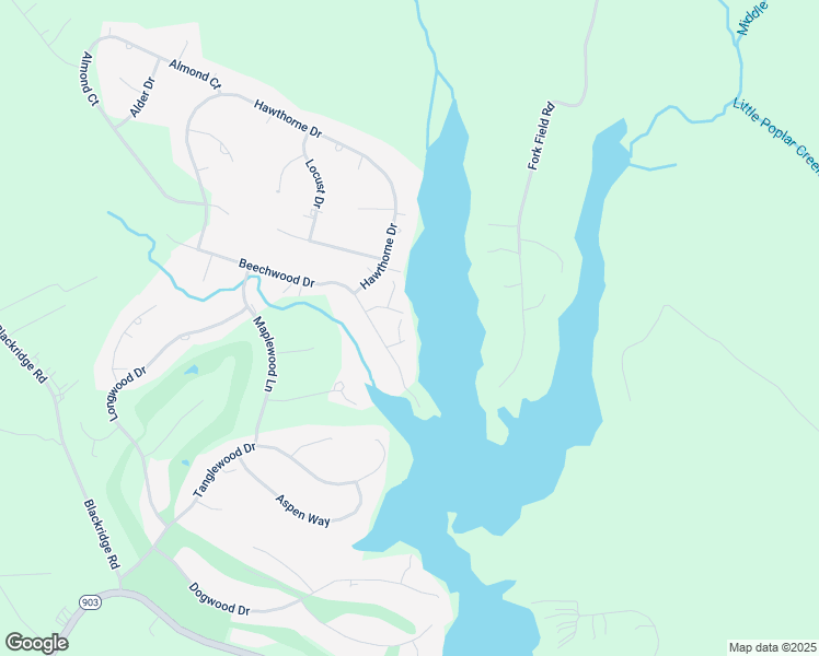 map of restaurants, bars, coffee shops, grocery stores, and more near 25 Cedar Court in Bracey
