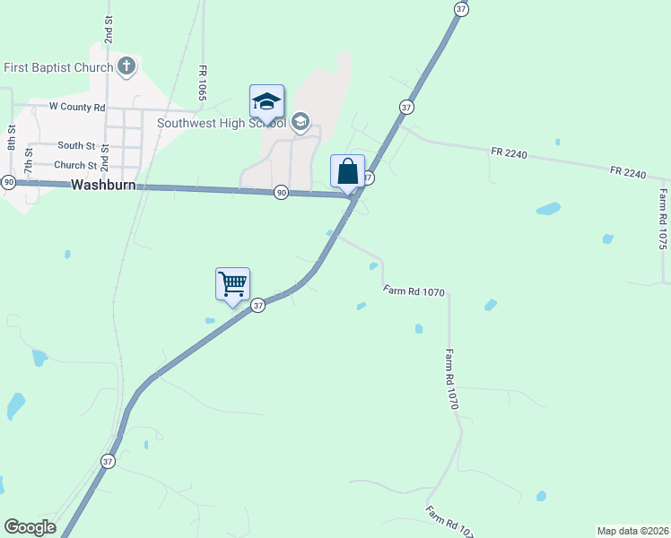 map of restaurants, bars, coffee shops, grocery stores, and more near 432 Old Wire Road in Seligman