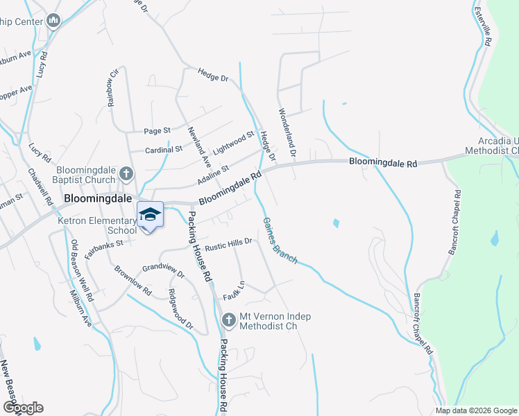 map of restaurants, bars, coffee shops, grocery stores, and more near 3465 Springwood Lane in Kingsport
