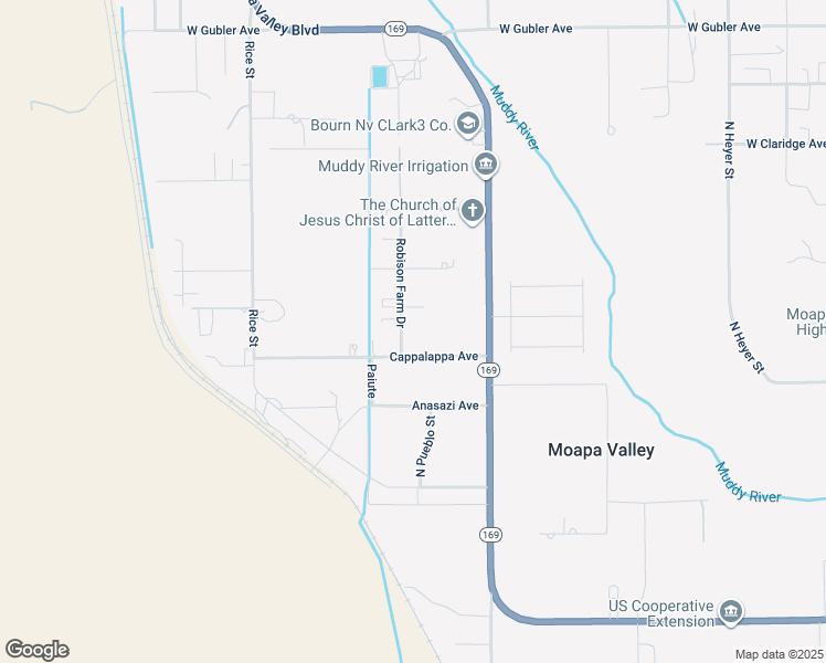 map of restaurants, bars, coffee shops, grocery stores, and more near 1610 Cappalappa Avenue in Moapa Valley
